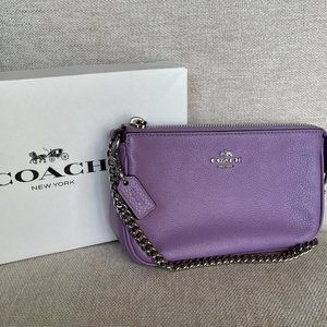 Coach like new purple leather mini bag clutch